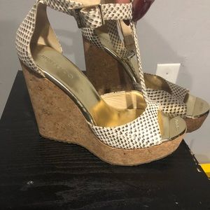 Jimmy choo pela corke wedge snake